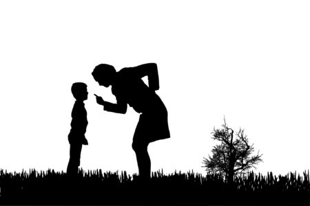 28623582 - vector silhouette of family on a white background