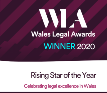 Rising Star Winner of Wales Legal Awards 2020
