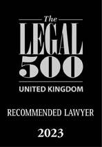 Recommended Lawyer in the Legal 500 UK - 2023